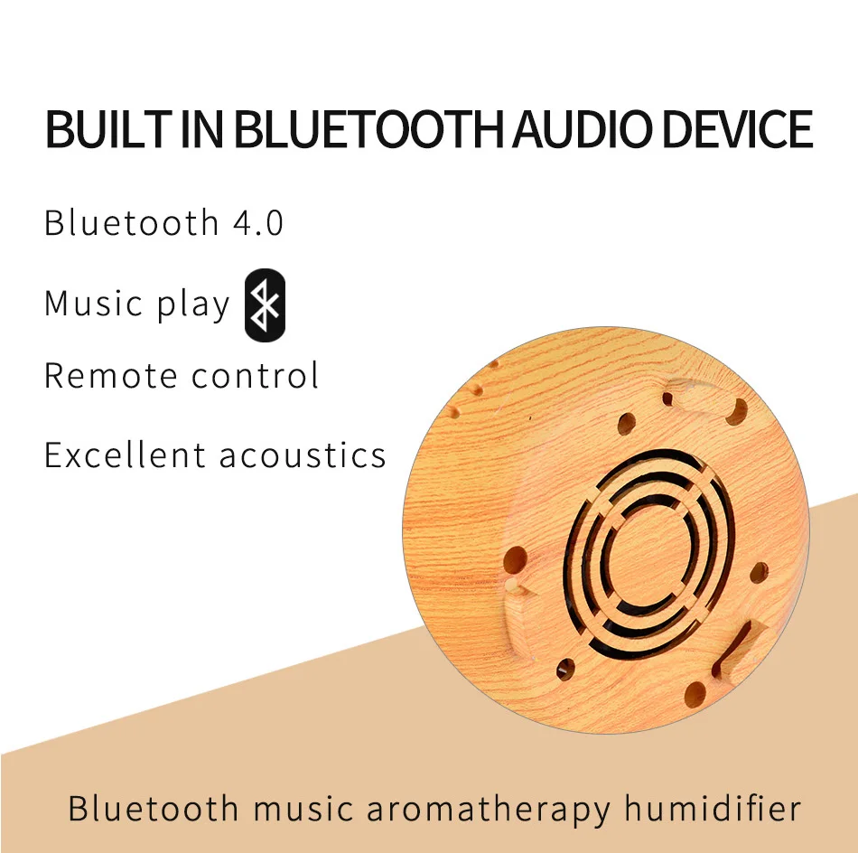 Версия Bluetooth увлажнитель воздуха диффузор эфирного масла Лампа для ароматерапии Электрический Арома диффузор тумана для дома-дерева