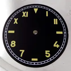 Мм 37,5 мм Парнис стерильные черный циферблат Fit 6497 ST 3600 двигаться для мужчин t мужские наручные часы