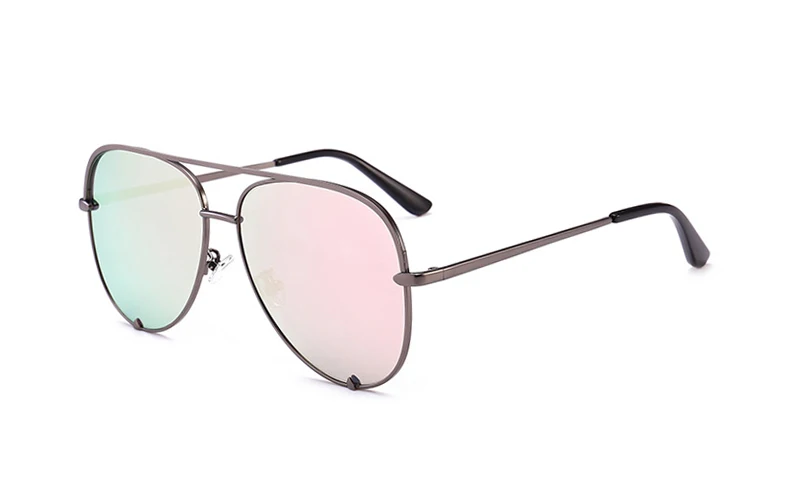 Модные плоские верхние очки черные женские солнцезащитные очки- брендовые дизайнерские Oculos зеркальные очки Солнцезащитные очки женские 1458R - Цвет линз: Gun Frame Pink