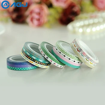 

AAGU 16PCS/Lot 3mm*5m Skinny Sticky Washi Tape Slim Adhesive Stationery Masking Tape Office Supplies High Quanlity Paper Tape
