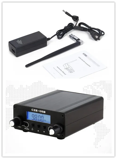Cheap Price CZE(H)-05B Stereo 0.5W Long Range Dual Mode PLL FM Radio Broadcast Station Home Transmitter + Antenna & Power Adapter