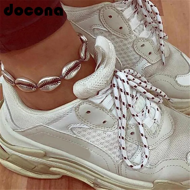

docona Gold Silver Color Shell Anklet for Women Girl Metal Beach Shell Charm Anklets Bracelet Boho Foot Jewelry Pulseras 6533