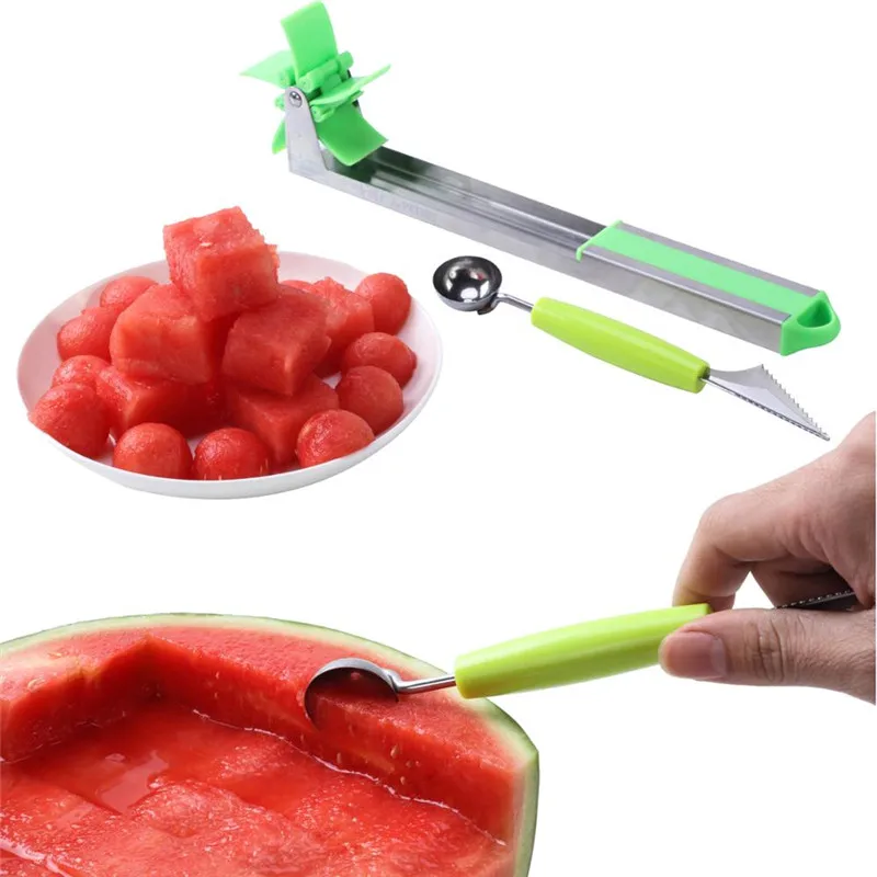 

Stainless Steel Watermelon Slicer Cutter Knife Windmill Watermelon Slicer Cutter Tongs Corer Fruit Melon Stainless Steel Tools