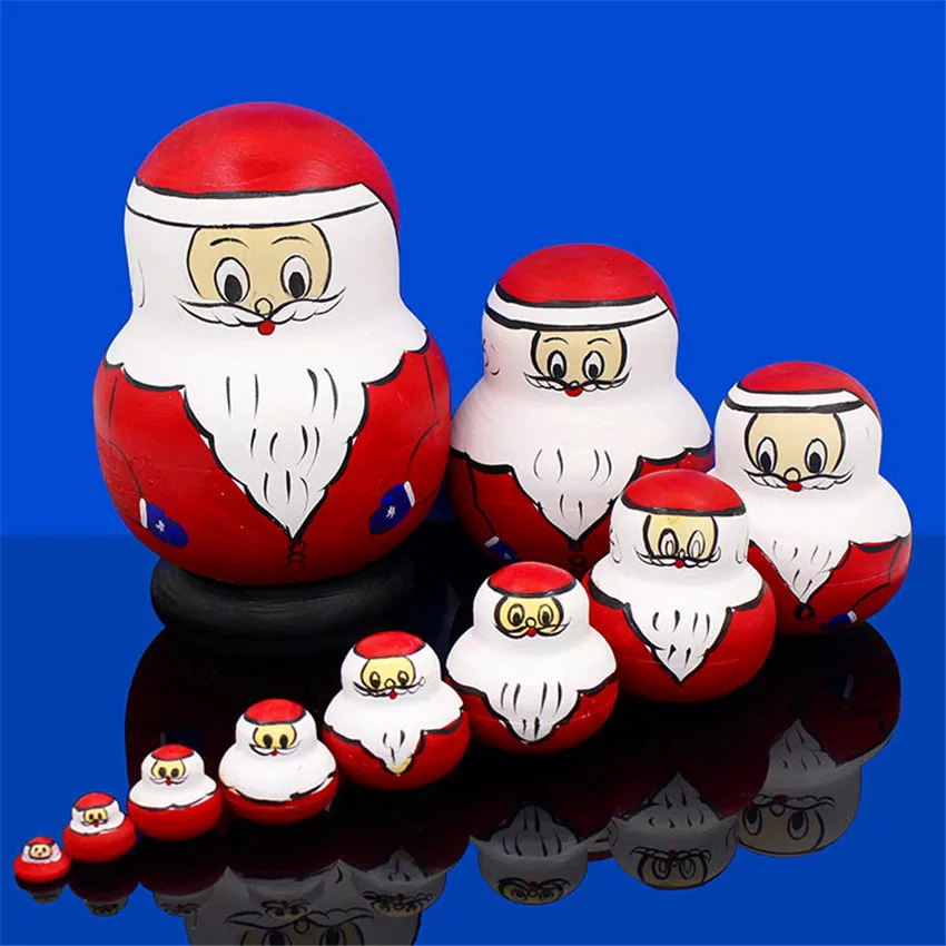 Russian Dolls 10 Layer Wooden Toys High Quality Dry Basswood 10pcs