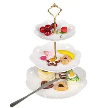 2/3 слоев Корона торт тарелка подставка десерты Кондитерские фрукты стойки вечерние принадлежности Cocina гаджет аксессуары GB0173