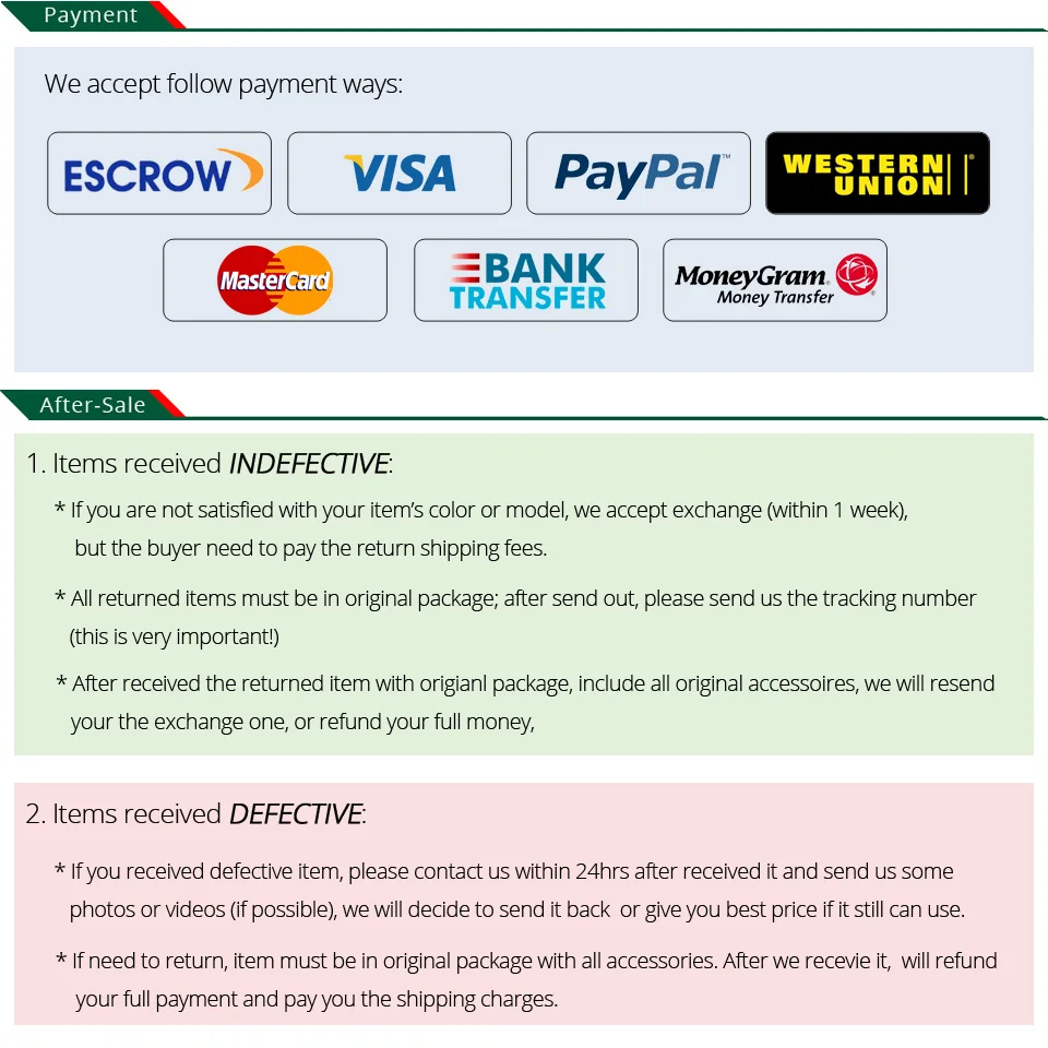 payment and after sell