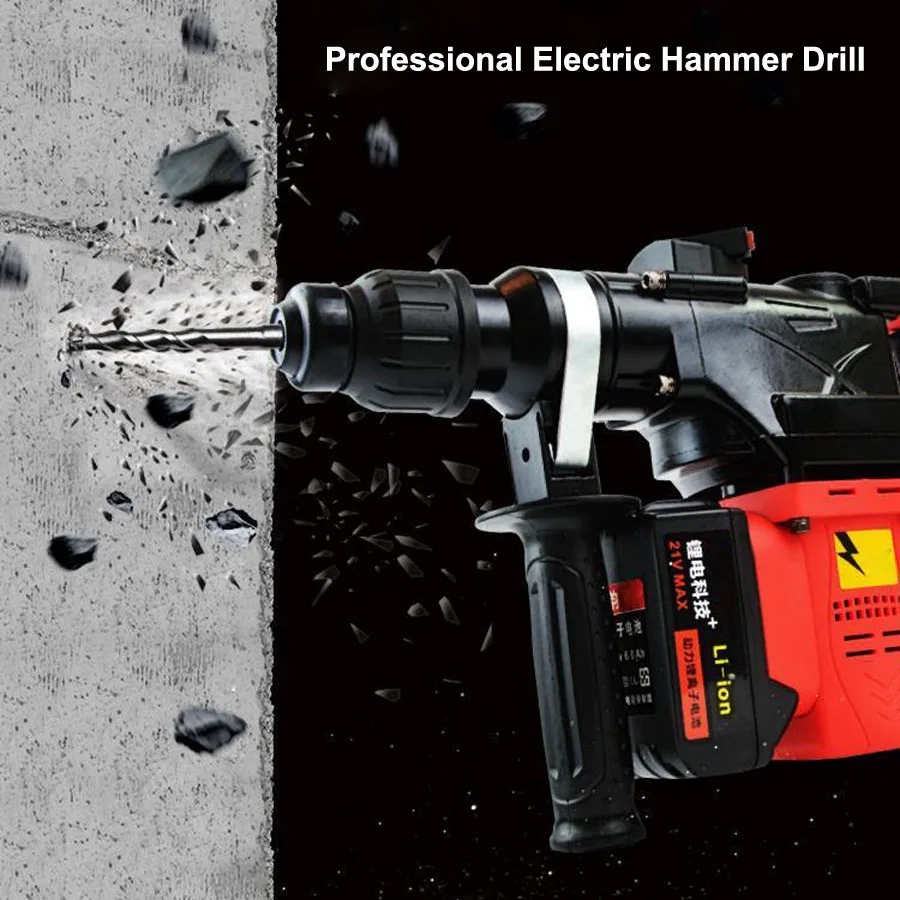 Waterproof Brushless Cordless Lithium Batter Electric Heavy Hammer Drill-008