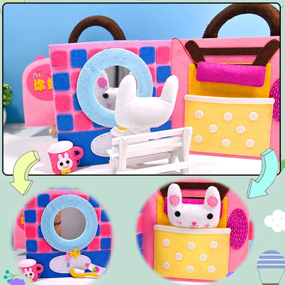 Non Woven Fabric Cloth Book DIY Rabbit Soft Books Toys for Children Art