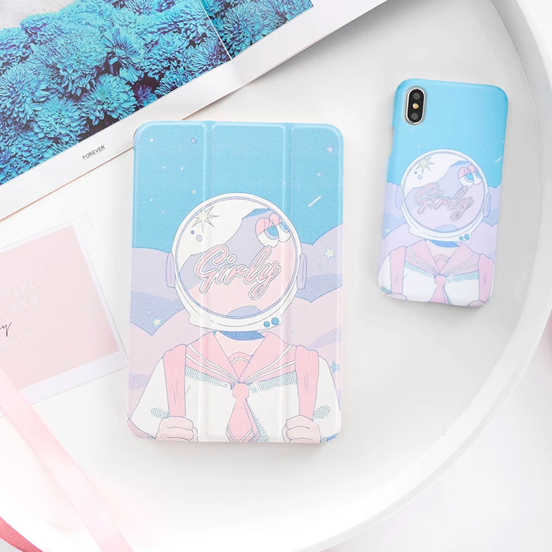 

Astronaut Magnet Flip Cover case For iPad Pro 9.7 10.5 11 12.9 2018 Air Air2 Mini 2 3 4 Tablet Case For New ipad 9.7 2017 2018