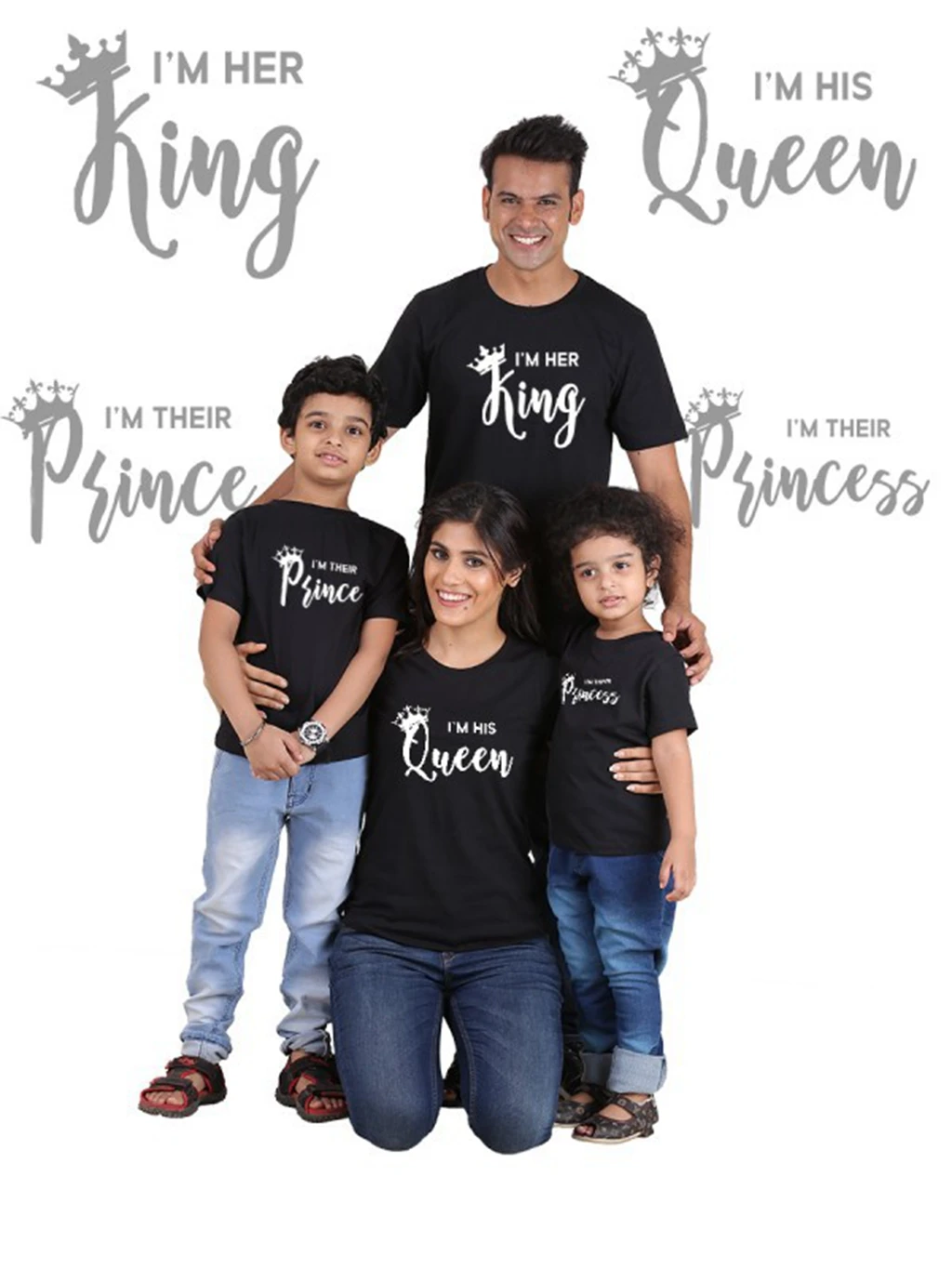 King And Queen Prince Princess Matching Family T Shirts Tee