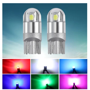 

2 PCS LED T10 W5W 194 Car Light Bulbs 12V 3030 2SMD Auto LED License Plate Lamp Parking Lights Clearance Trunk Dome Reading Bulb