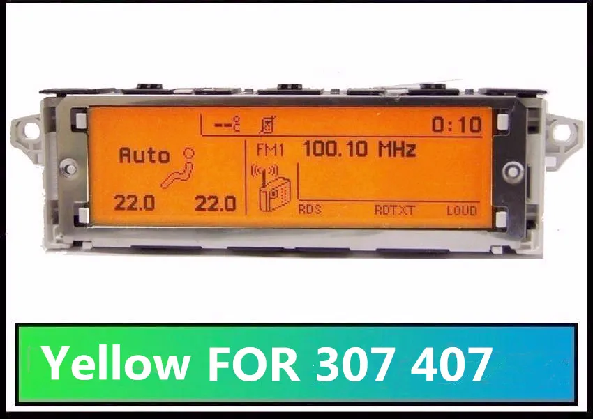 

Screen Support USB + Dual-zone Air Bluetooth Display Monitor Yellow 12 Pin for Peugeot 307 407 408 citroen C4 C5