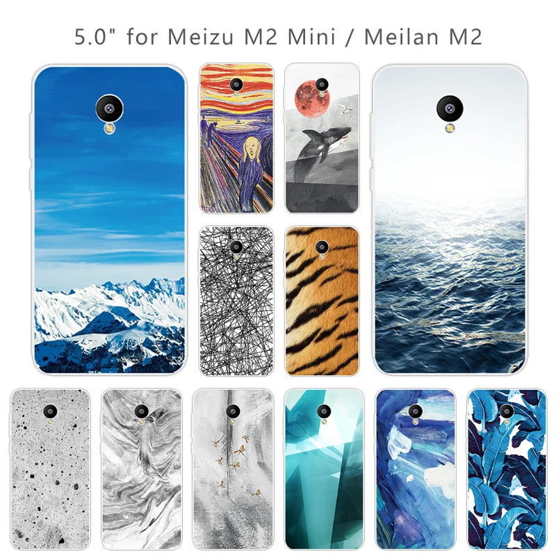 5 0 &quotдля Meizu M2 Mini/Meilan чехлы для телефонов Мягкий силикон Mini прозрачный ТПУ Черный
