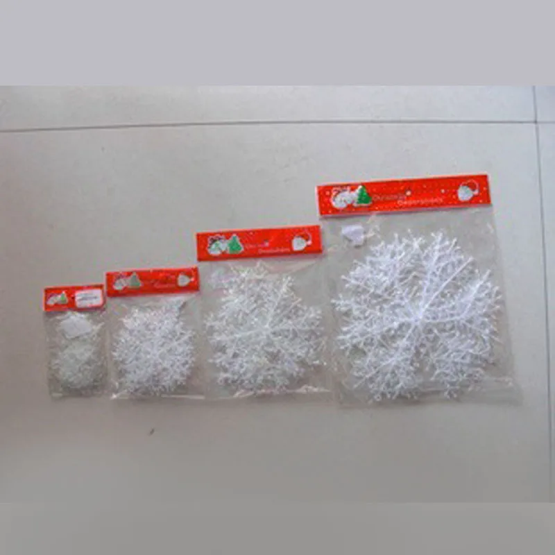 Rich Sizes Christmas Plastic Snowflake Christmas Tree Decoration Pendant