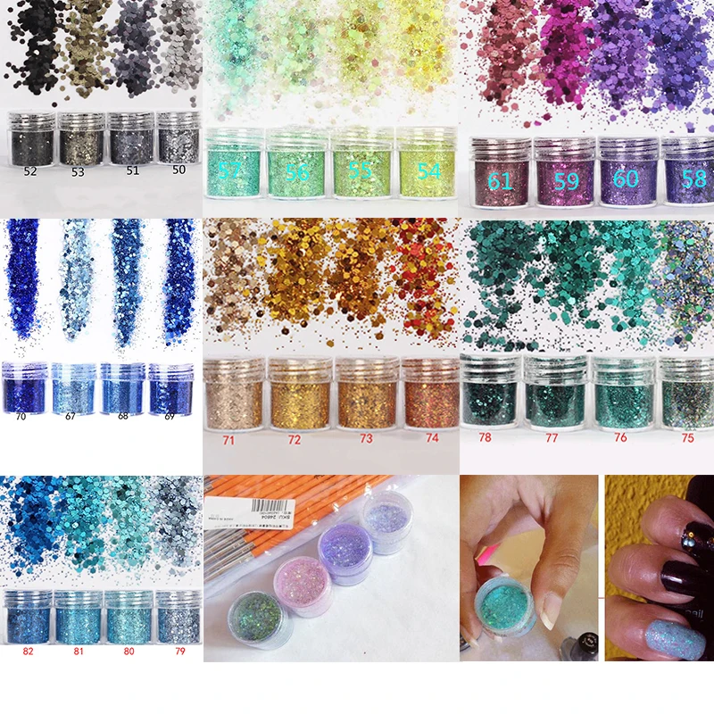 

28 Colors Chunky Nail Flake Powder 10ml Mixed Nail Flakes Glitter Paillette Tips Decorations 1box Holographic Nail Flakes 10ml#