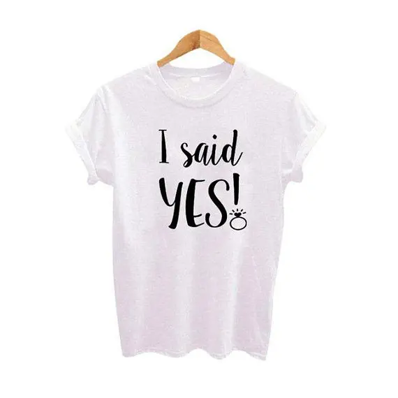 

Sugarbaby I Said Yes Shirt Newly Engaged Unisex Funny T shirt Short Sleeve Engagement Shirt Fiance Tops Gift For Him/Her