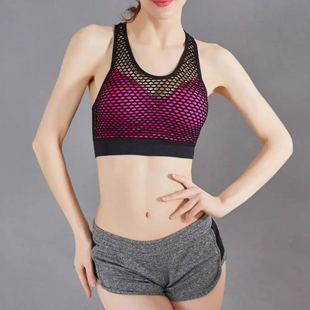 

Mesh Breathable Women Running Shockproof Fitness Gym Sports Padded Bra Underwear