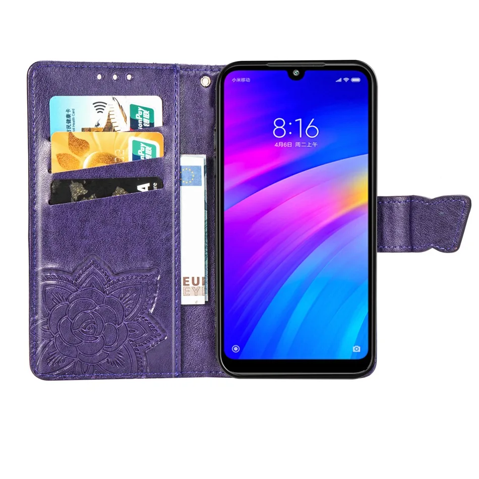 Xiaomi Redmi 7 Case Flip Wallet PU Leather Case On For Xiaomi Redmi 7 Cover Butterfly Mmbossing Phone Cases For Redmi 7 Coque xiaomi leather case card