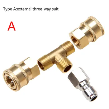 

Three-way Quick Connector All-copper High Pressure Cleaner Car Washing Machine