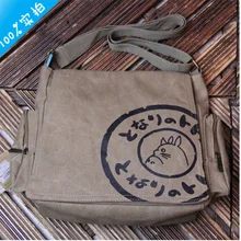 New 2016 Totoro My Neighbor Totoro Canvas Messenger Bags Cartoon Students Book Crossbody Bags with Mutiple