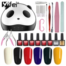YIFEI набор для ногтей 36 Вт УФ-светодиодная лампа УФ-гель-наконечник для ногтей инструменты для маникюра Набор инструментов строительный гель-набор