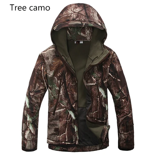 Брендовая куртка V5.0 Военная Тактическая Мужская куртка скрытый Акула кожа мягкая оболочка водонепроницаемая ветрозащитная новая куртка-ветровка пальто - Цвет: Tree Camo
