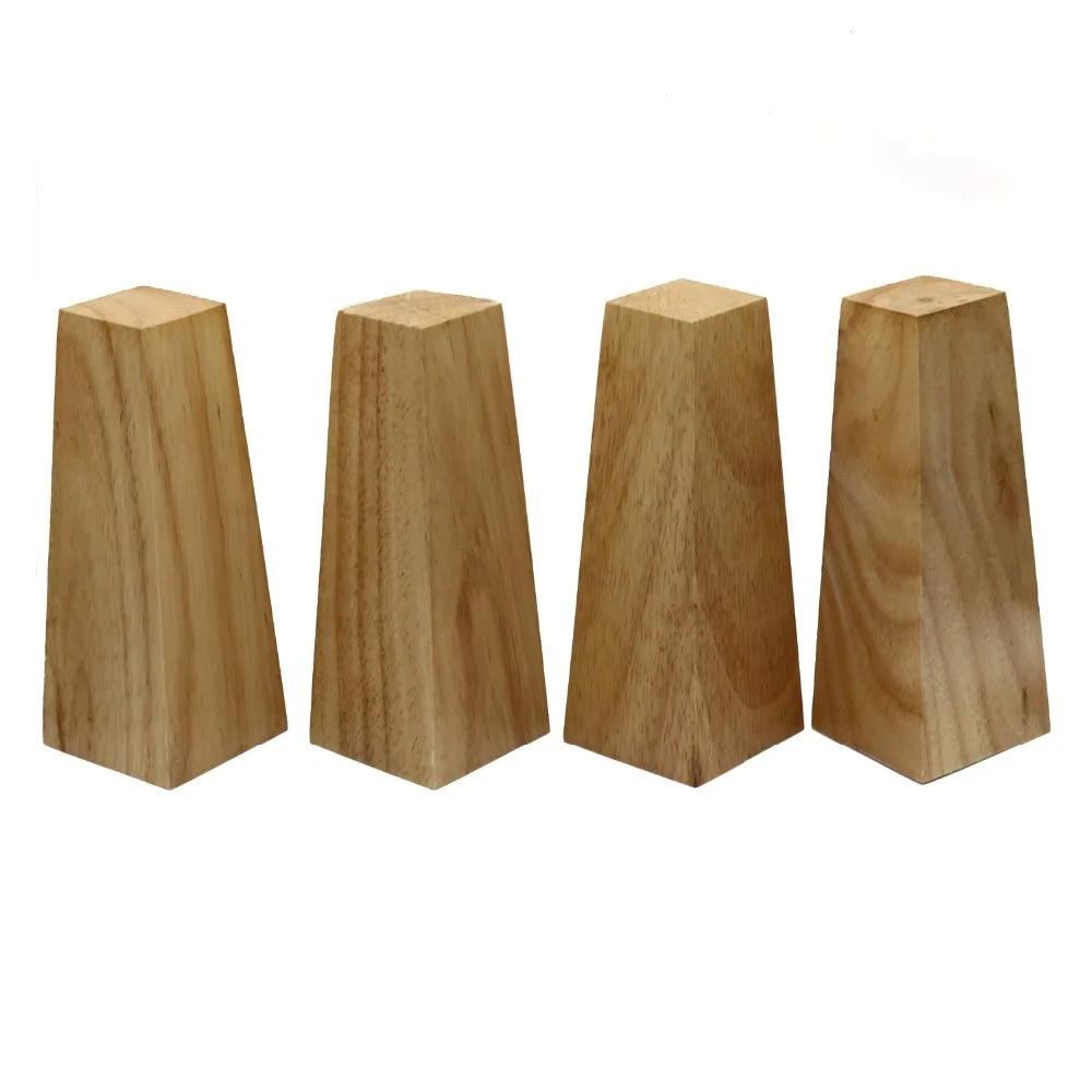 Patas de madera maciza de ángulo recto para muebles, patas de