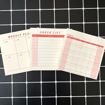 

1X Simple Weekly Plan Monthly Plan Check List Memo Pads Sticky Notes Planner Paper Stickers Stationery School Office Supply