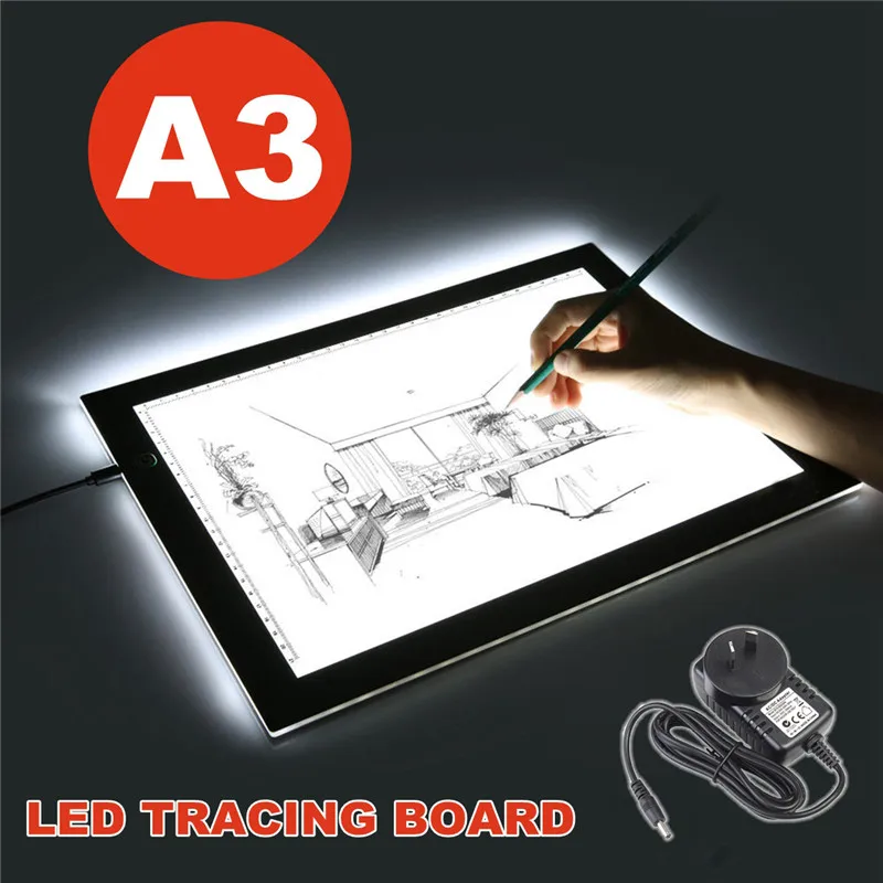 

Thin A3 LED Light Tracing Digital Tablet Graphic Board Art Design Stencil Painting Drawing Copy Pad Board Artcraft Sketch