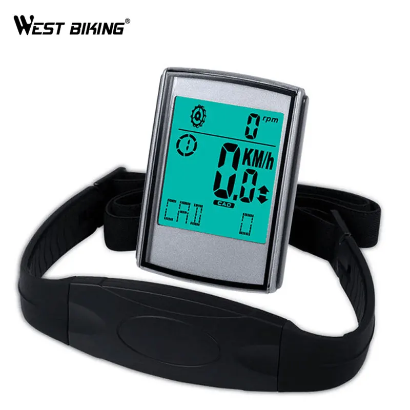

WEST BIKING Bike Computer Heart Rate Monitor Speedometer To Bike Bicycle Speedometer Backlight Waterproof Wireless Computer