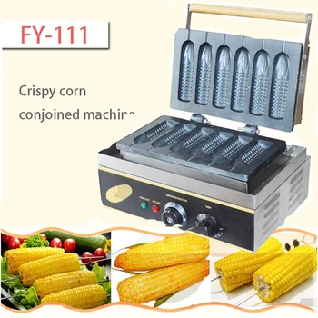 

Six Pieces Corn Waffle Maker Rench Muffin Hot Dog Making Machine Grilled Corn Machine Non-Stick Cooking Commercial 1PC FY-111