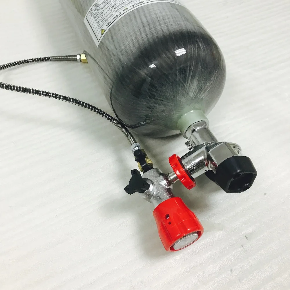 4500psi Compressed Air Carbon Fiber SCBA Cylinder 9L SCUBA tank +Black gauged valve+fill station