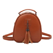 2019 Women’s Leather Backpack mini Tassel backpack women PU back pack backpacks for teenage girls Rucksack Shoulder bag Y074