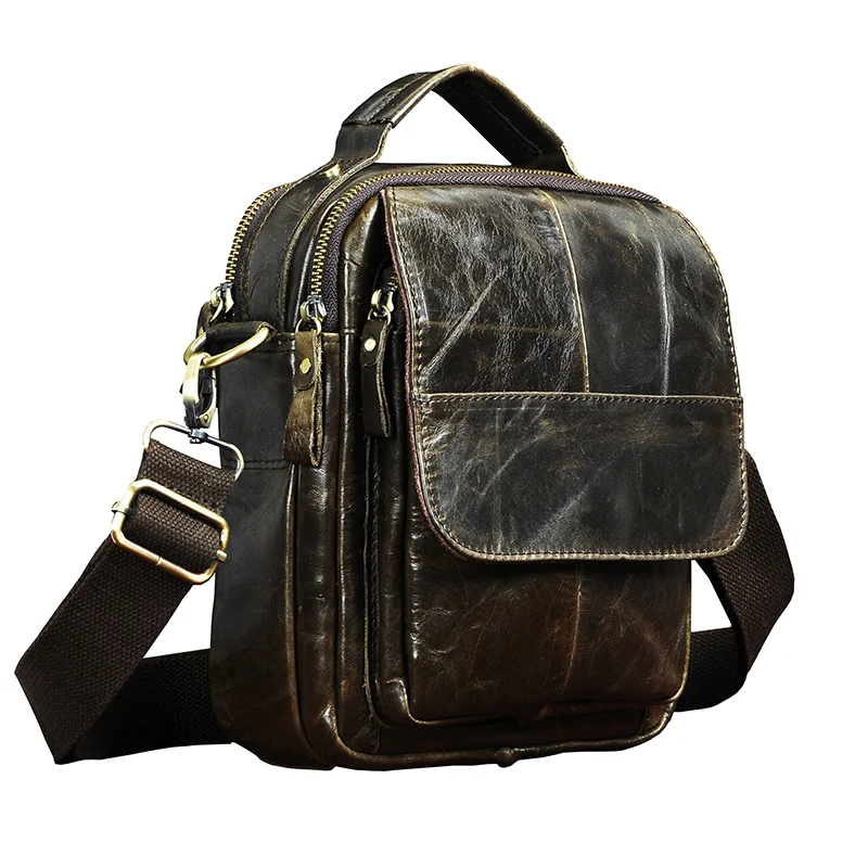 Оригинальная кожаная мужская модная повседневная сумка-мессенджер Mochila дизайнерская сумка-портфель через плечо сумка для планшета для мужчин 148-b
