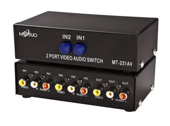 

2 Port AV Switch RCA AV Switch lotus audio video switcher