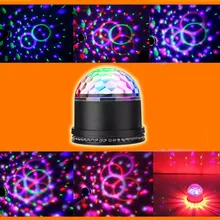 Звук активизированный авто-rgb мини поворот Магия дискотечный шар Строб этап огни для DJ Танцы шоу-концерт Рождество Хэллоуин