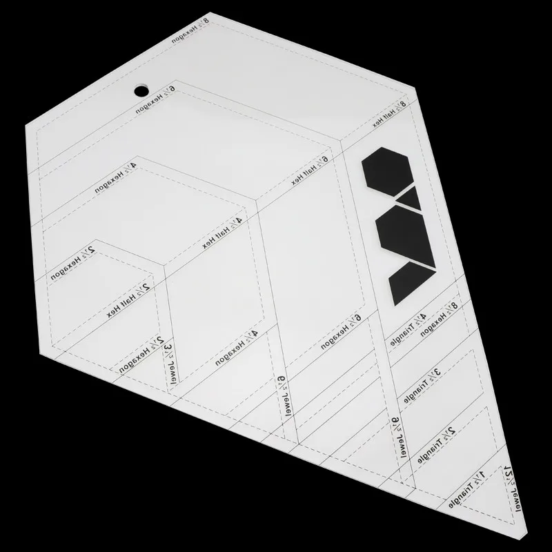 Лоскутная Линейка 1 шт. акриловый материал многофункциональная стеганая линейка в форме трапеции хорошего качества швейный инструмент - Цвет: Diamond ruler