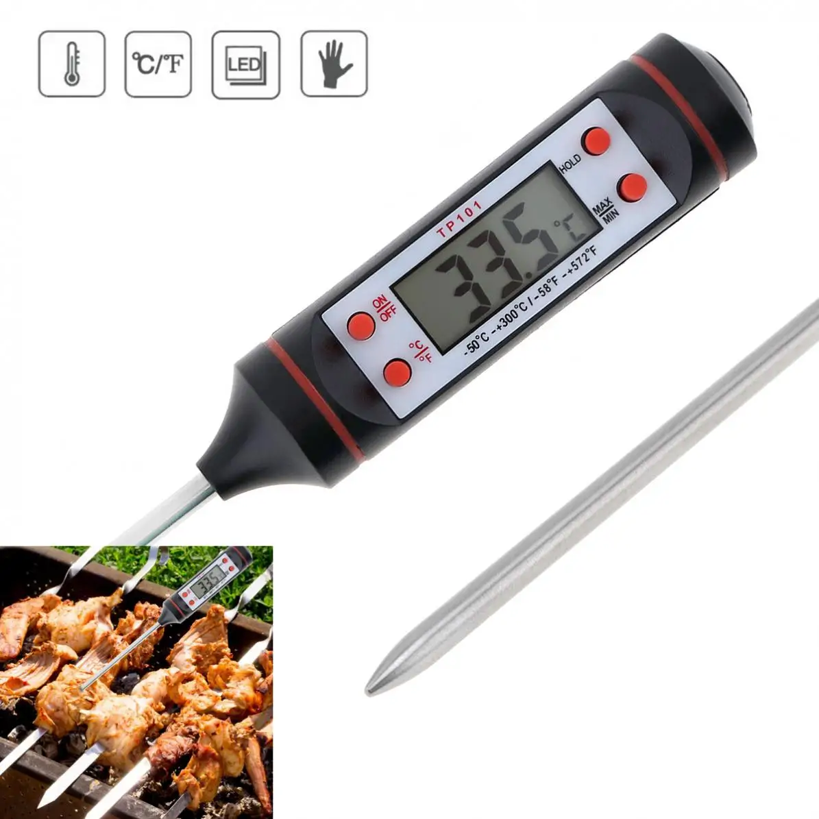 

Portable Pen Style Probe Digital Food Thermometer Support Automatic Shut-down