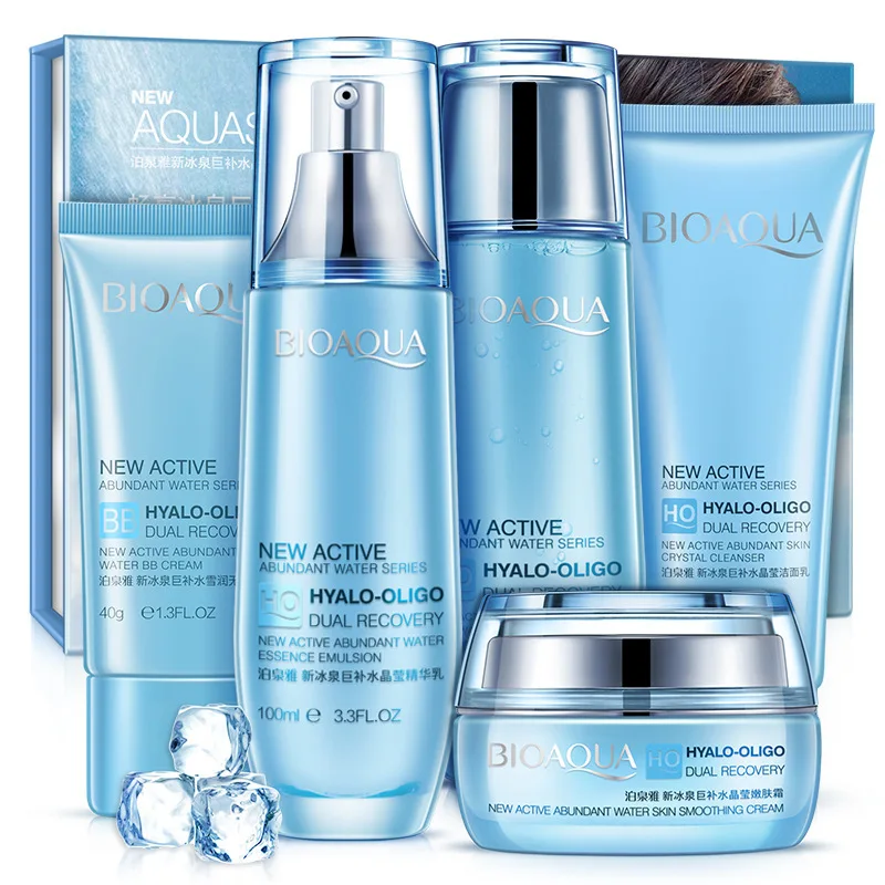 BIOAQUA Ice Spring Hydrating 5 Pieces in Set Skin Care Nourishing Moisturizing Cleanser, Toner, Lotion, Cream, BB Cream