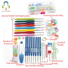 53 in 1 Full Set DIY 16 sizes Crochet Hooks Needles Stitches Knitting Craft Case Crochet set Weaving Tools Sewing Tools ZXH