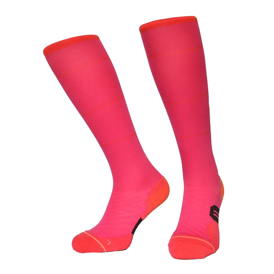 Socks Colorful Red Running Sock Quick Drying Nylon Cycling Ski Hiking Knee High Outdoor Red