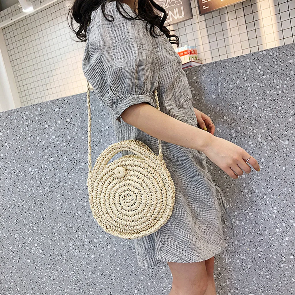 

Handbags fashion bag Women Circular Handwoven bags Retro Rattan Straw Weave Beach handbags Crossbody 10H