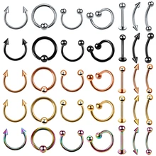 1pc g23 titânio nariz lábio orelha cartilagem tragus piercing sobrancelha ferradura anéis piercing cativo grânulo anel sexy piercing jóias
