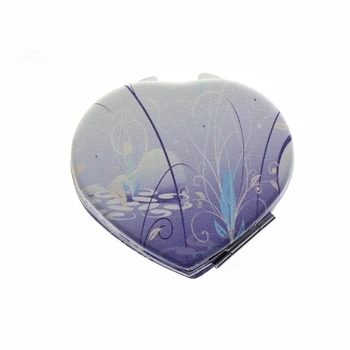 

7*6.5cm Heart Shape Double Side Stainless Steel Espejos De Bolsillo Espelho De Bolso Miroir De Poche Luxury Compact Mirror