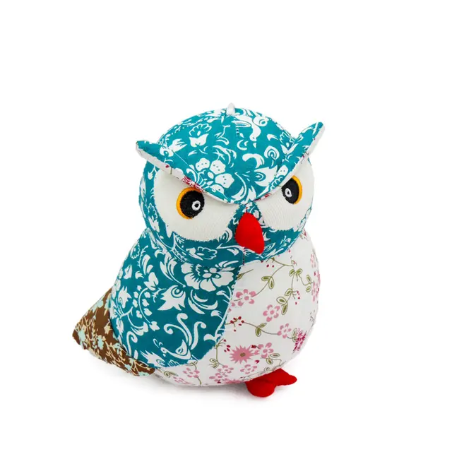 Small Cute Owls Plush Toys Stuffed Animals Birds Flower Print Cotton