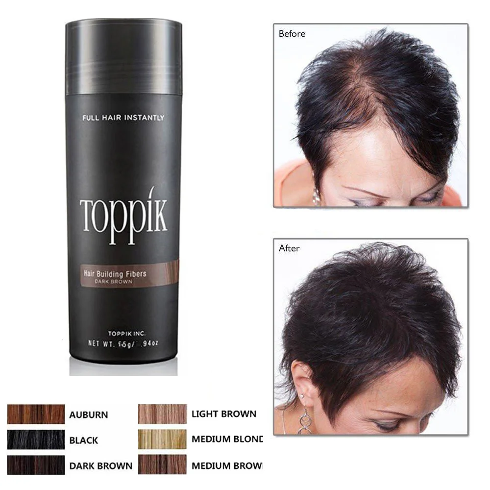 Women Men Natural Hair Root Cover Up Hair Thickening Building Fibers