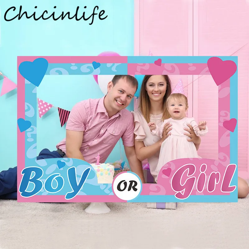 Chicinlife 1pcs Boy Or Girl Photo Booth Frame Prop Birthday Party