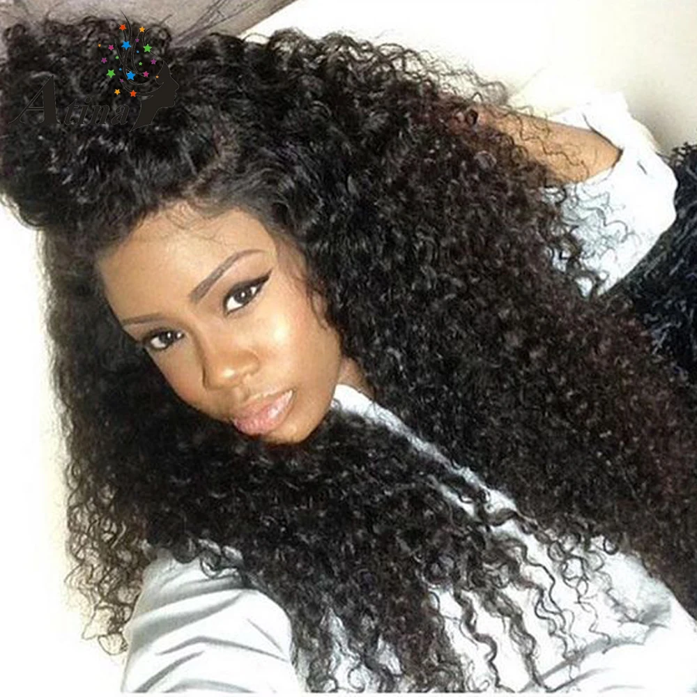 

Lace Front Human Hair Wig Natural Color Pre Plucked 250% Density Brazilian Curly Remy Wig For Women Afro Kinky Virgin Hair Atina