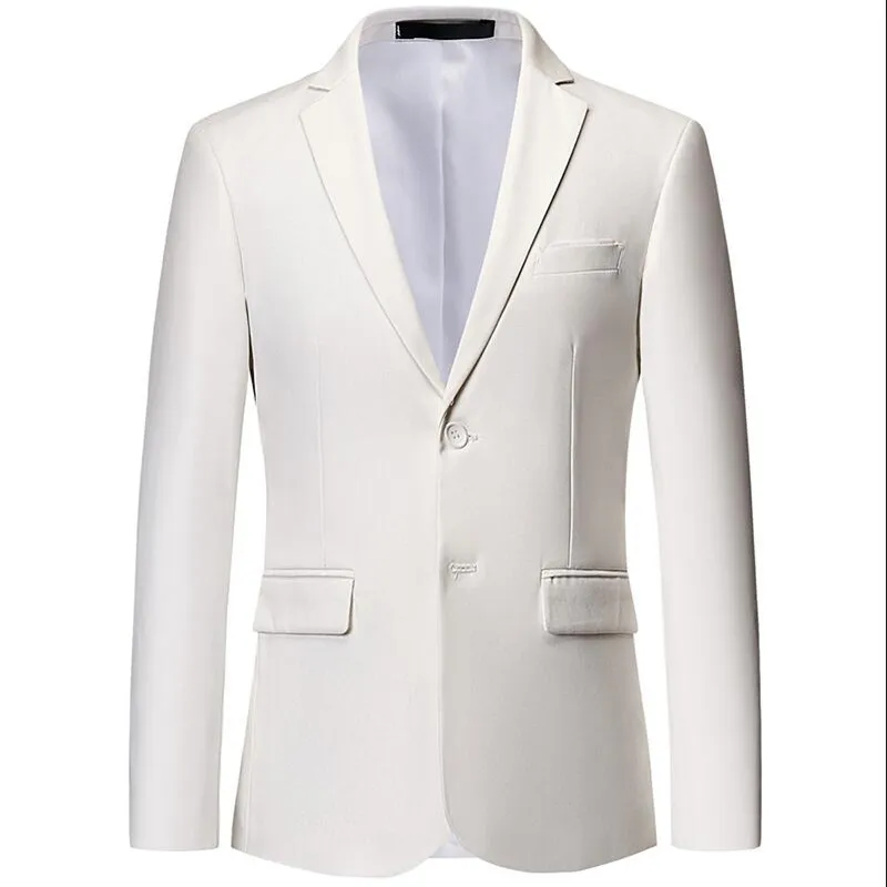 Высококачественный зеленый, белый, серый, желтый, фиолетовый блейзер для мужчин, приталенный мужской повседневный Блейзер, пиджак M-5XL мужские блейзеры - Цвет: white