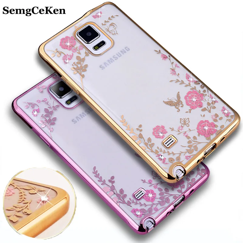 

SemgCeKen diamond silicone coque cover case for samsung galaxy note 3 4 5 note4 note3 note5 luxury original silicon soft 3d tpu